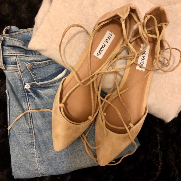 Steve Madden Shoes - Steve Madden Sunshine  Lace Up Flats NWOT